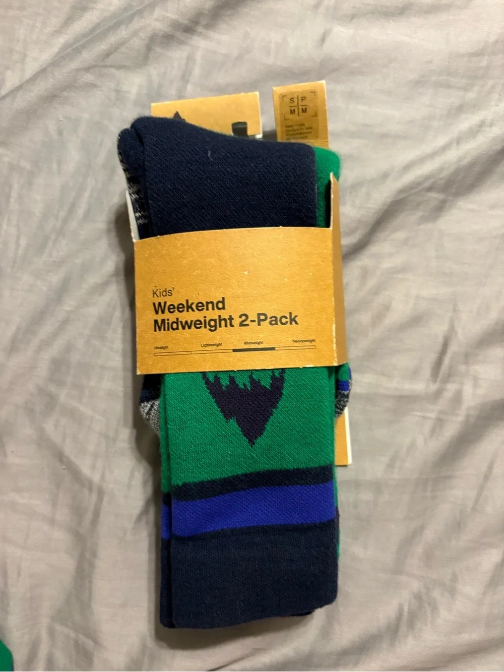 2 Pair Burton Ski Weekend Midweight Kids Small/Medium 12.5-1.5 Galaxy Green Sock